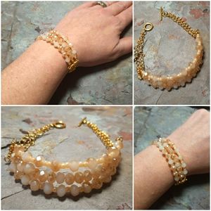 Elegant memory wire cuff bracelet